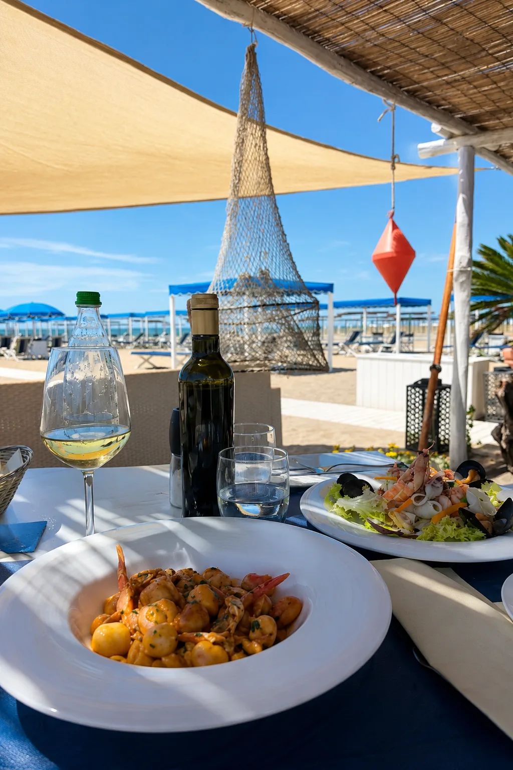 Pranzo vista mare al chiosco del Bagno Carla, Forte dei Marmi